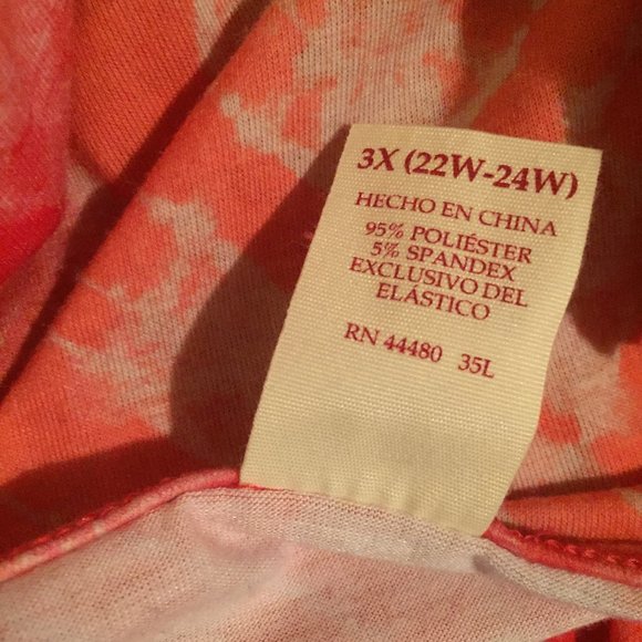 Coral Faded Glory Sundress 22/24W - Picture 5 of 5